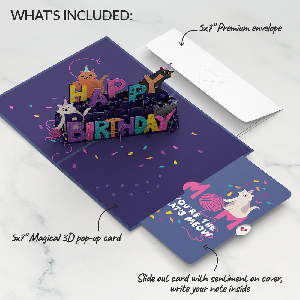 Happy Birthday Cats Pop-Up Card and Sentiment Set for Mom、mySite、solidvoid