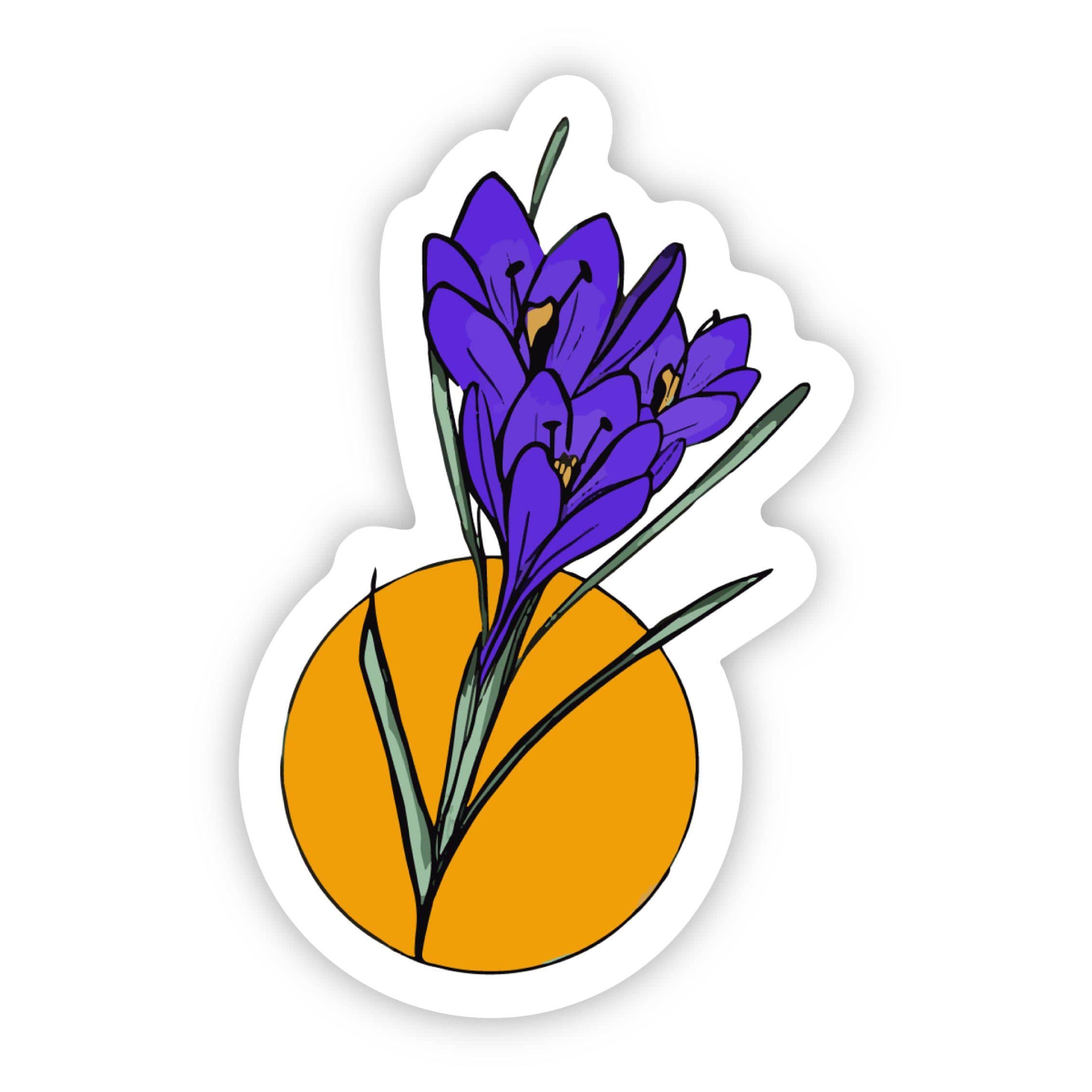  Purple Iris Flower Sticker、mySite、elrpsem3k