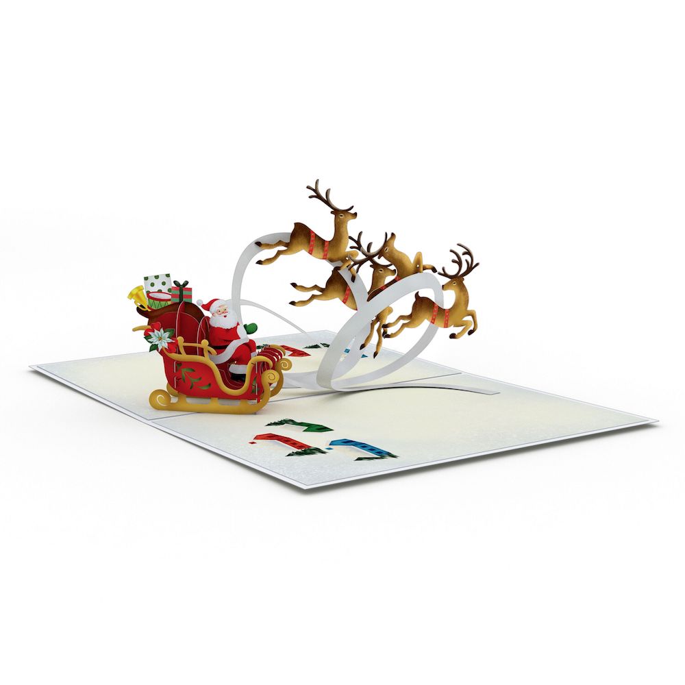 Santa Sleigh and Reindeer Pop-Up Card、mySite、solidvoid