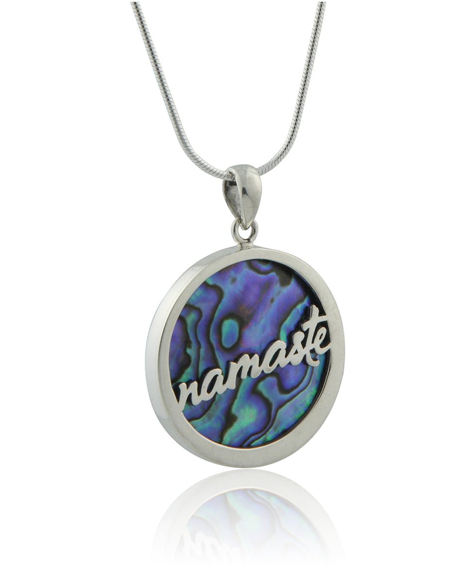 Abalone Shell Namaste Pendant, Sterling Silver、mySite、topwebapps