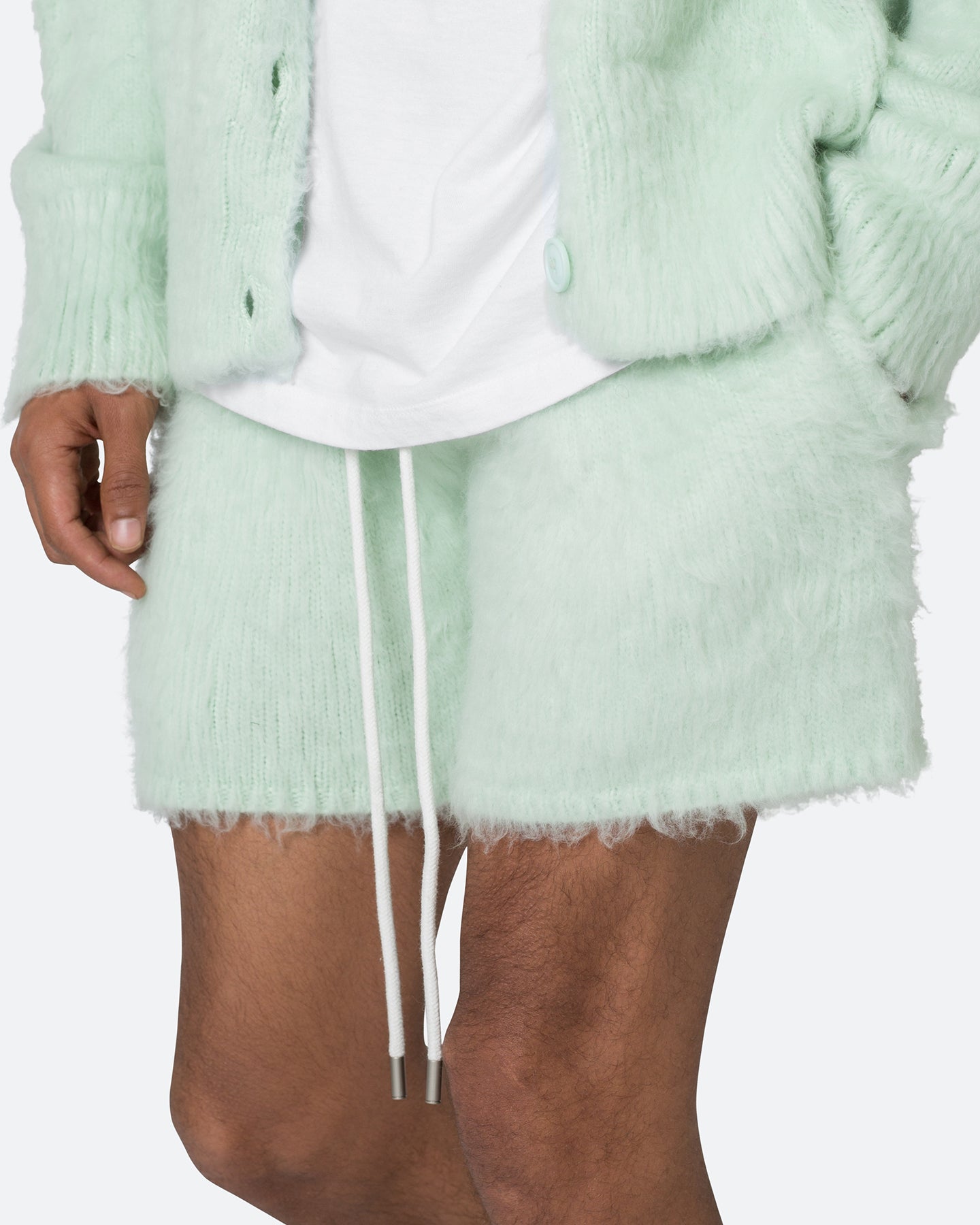 MNML Fuzzy Sweat Shorts Mint、mySite、zt4zffjzw