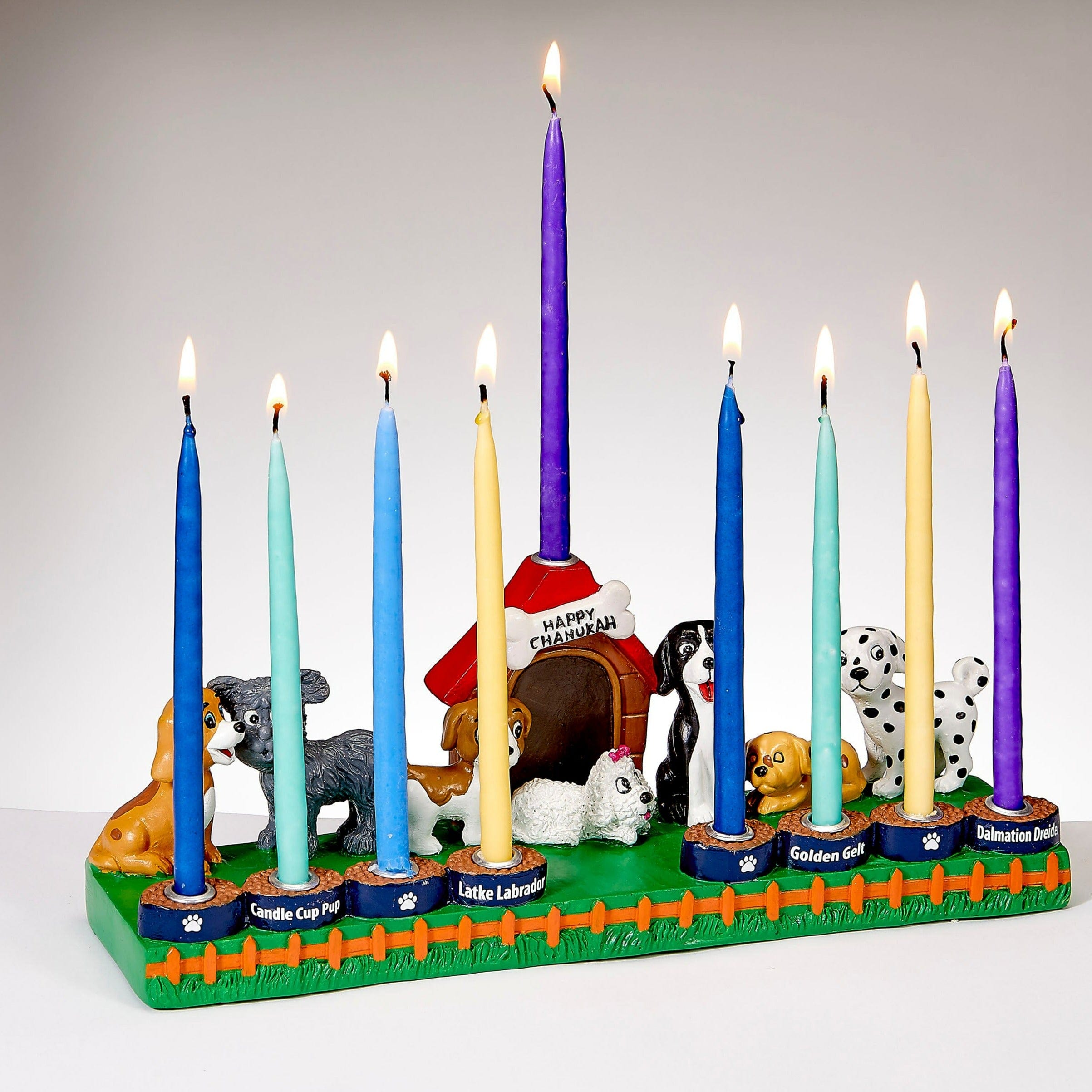Dog Lovers Hand-Painted Resin Menorah、mySite、topwebapps