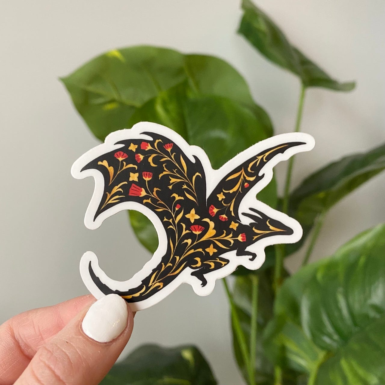  Gold & Red Flower Dragon Sticker、mySite、ghnorth