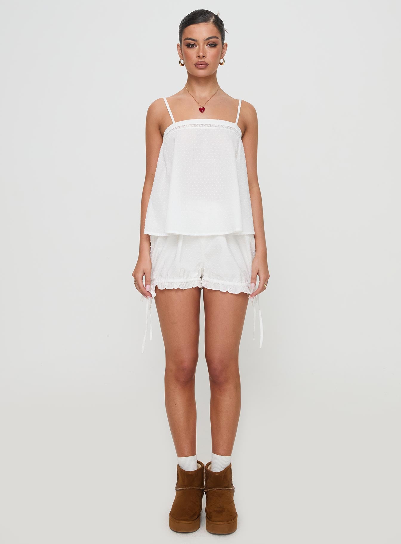 Invisible String Lace Sleep Top White、mySite、solidvoid