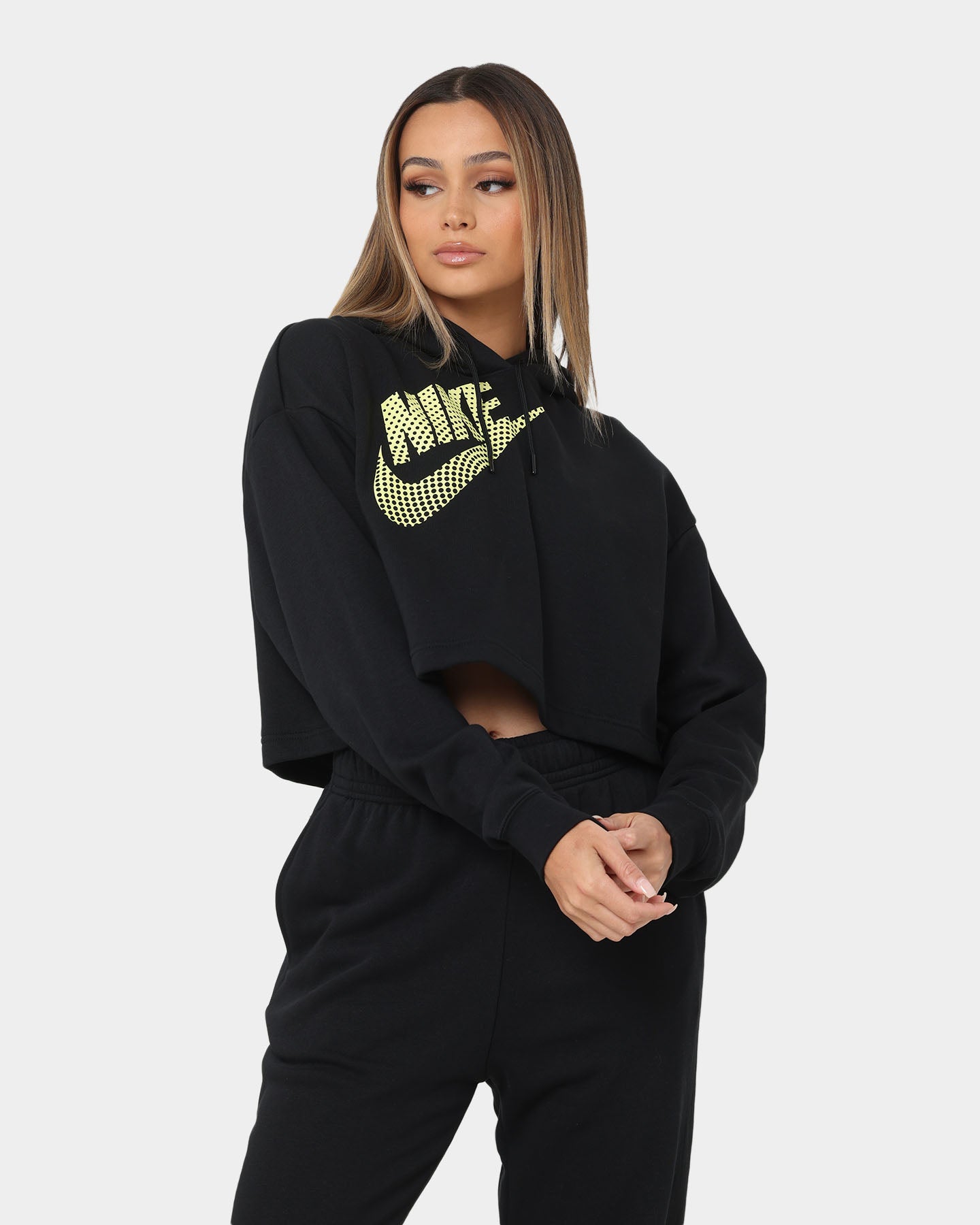 Nike Women's Nike Sportswear Cropped Fleece Dance Hoodie Black、mySite、zt4zffjzw