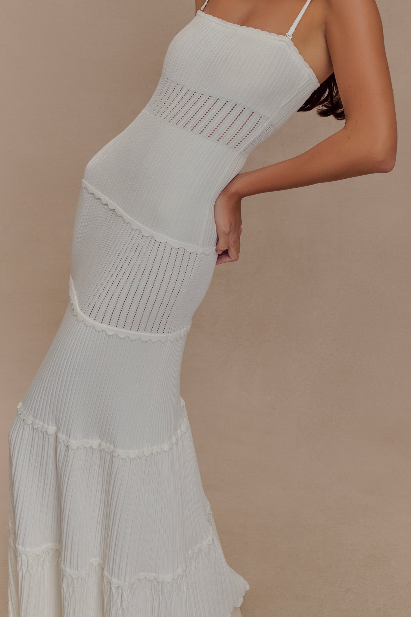 Finley Pointelle Knit Maxi Dress - Ivory、mySite、solidvoid