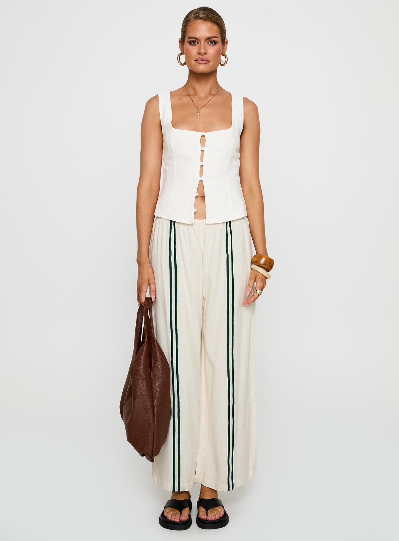 Telling Lies Pants White / Green、mySite、solidvoid