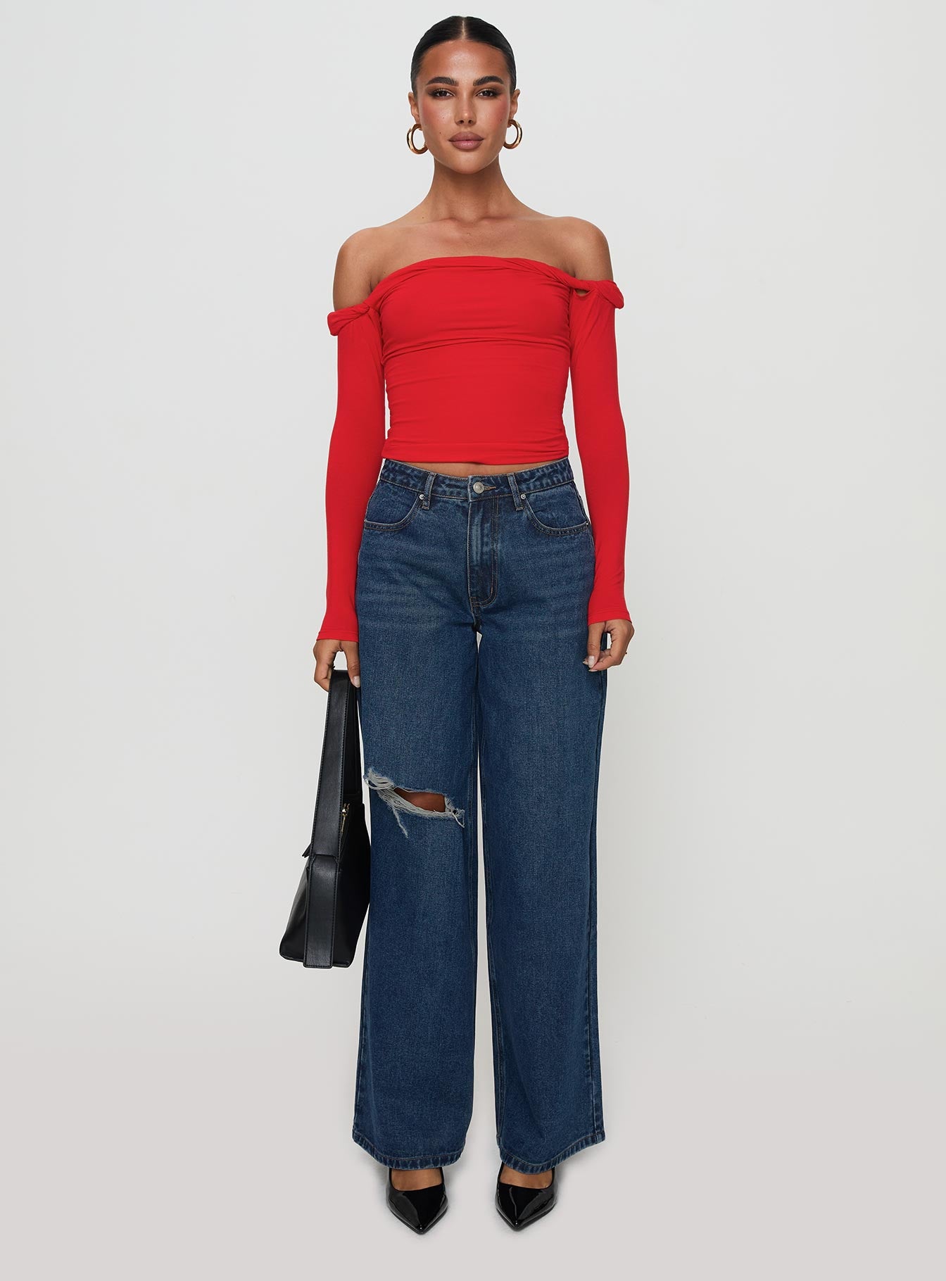 Dusky Long Sleeve Top Red、mySite、solidvoid