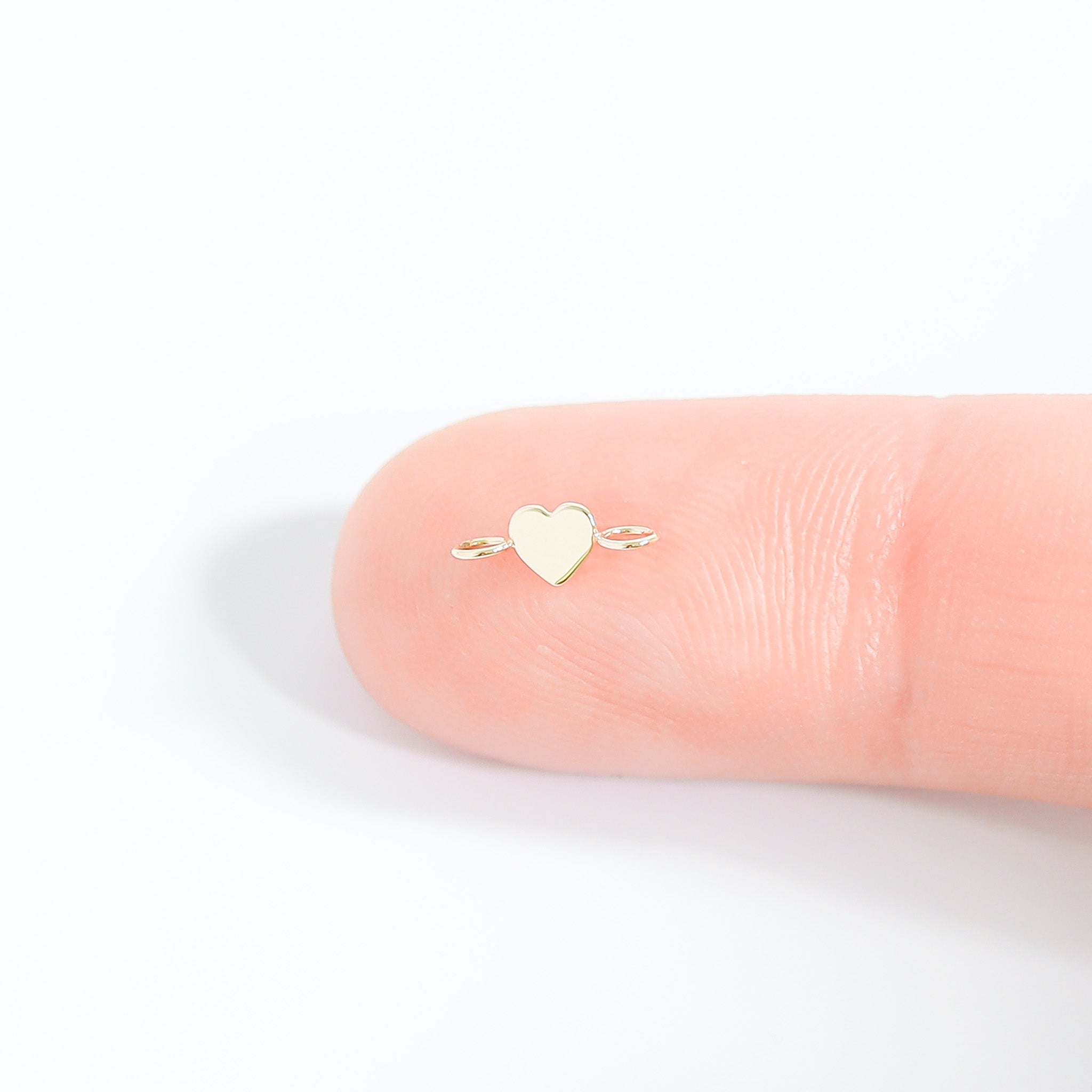 Permanent Jewelry 14K Solid Gold Heart Connector Charm / PMJ1006、mySite、dreamappss