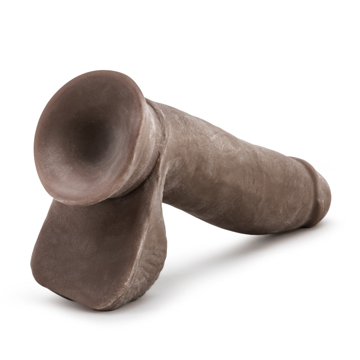 Au Naturel By Blush® | Realistic Chocolate 7-Inch Long Dildo With Balls & Suction Cup Base、mySite、bottomscart