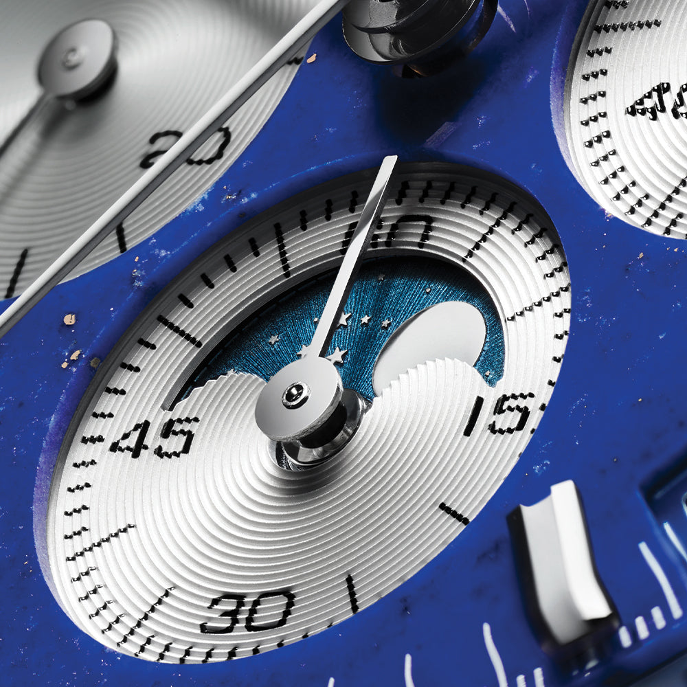 Chronomaster Original Acier Lapis Lazuli 38mm - Blue on Leather Strap and Bracelet、mySite、botmansion