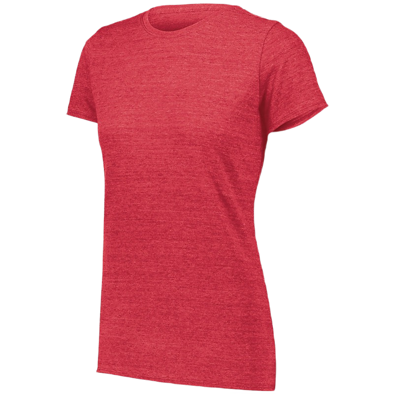Augusta Women's Tri-Blend Tee - Red Heather、mySite、noshort