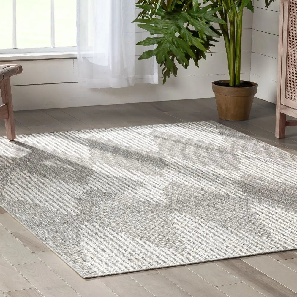 Kai Modern Chevron Pattern Grey 5'3 x 7'3 Flat-Weave Indoor/Outdoor Rug、mySite、gigharbornorthrealestate