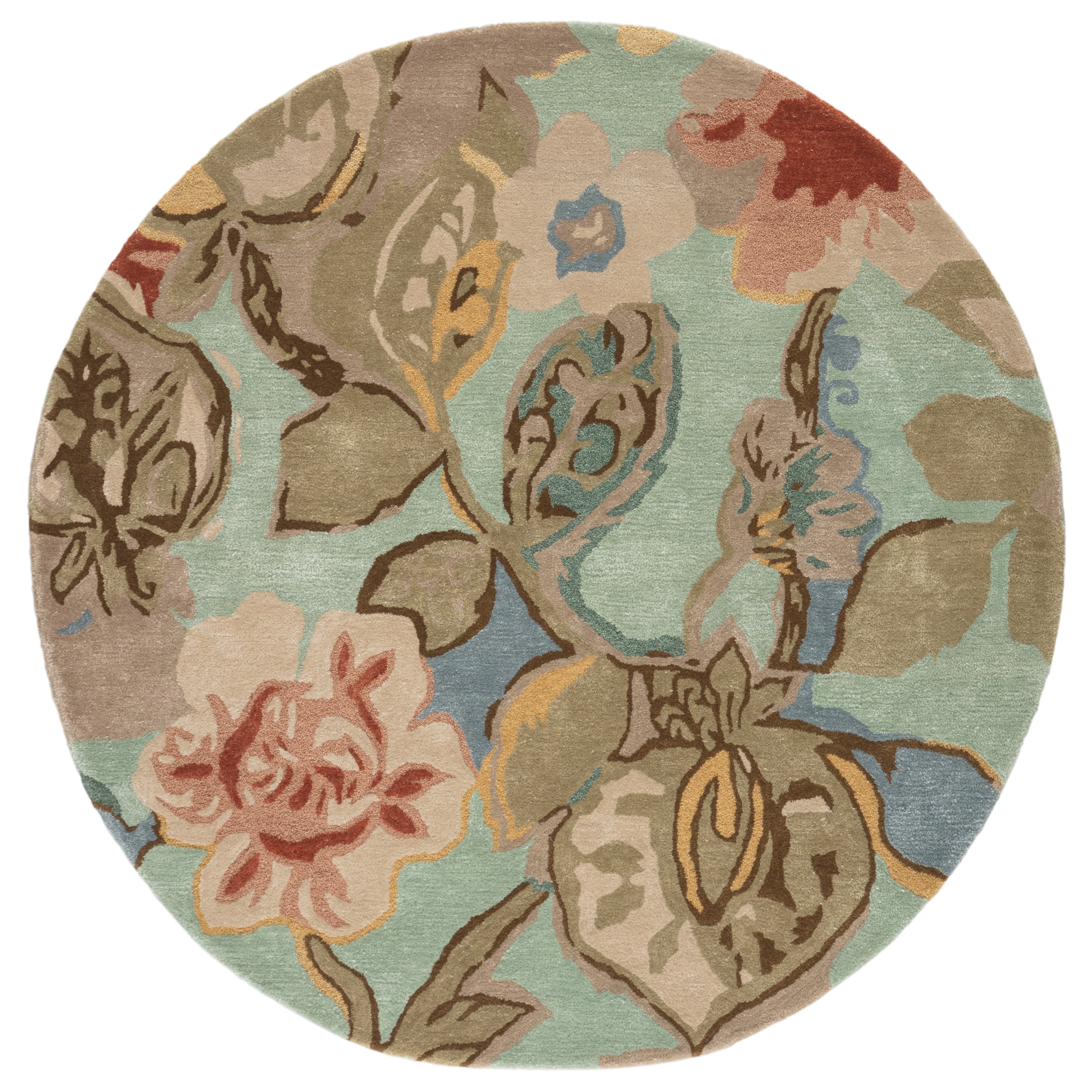 Petal Pusher Handmade Floral Green Multicolor Area Rug、mySite、gigharbornorthrealestate