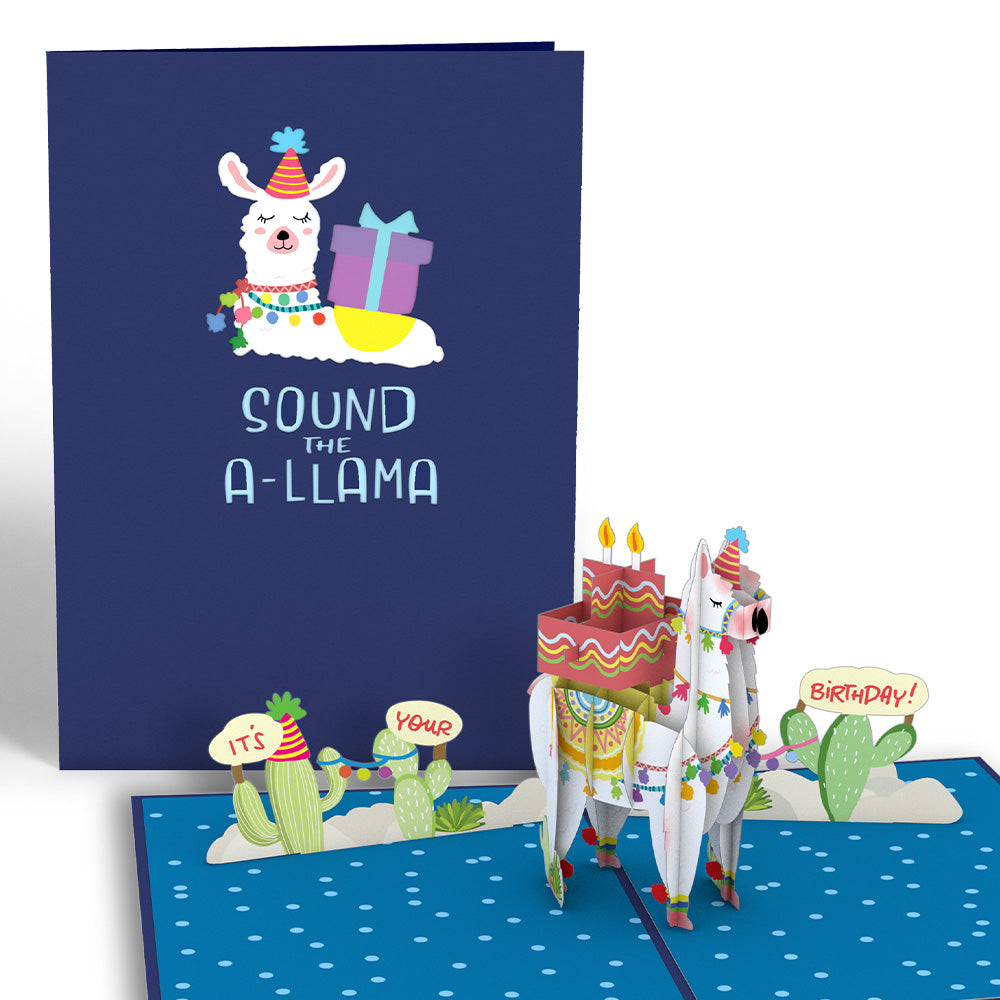 Happy Birthday Llama Pop-Up Card、mySite、solidvoid
