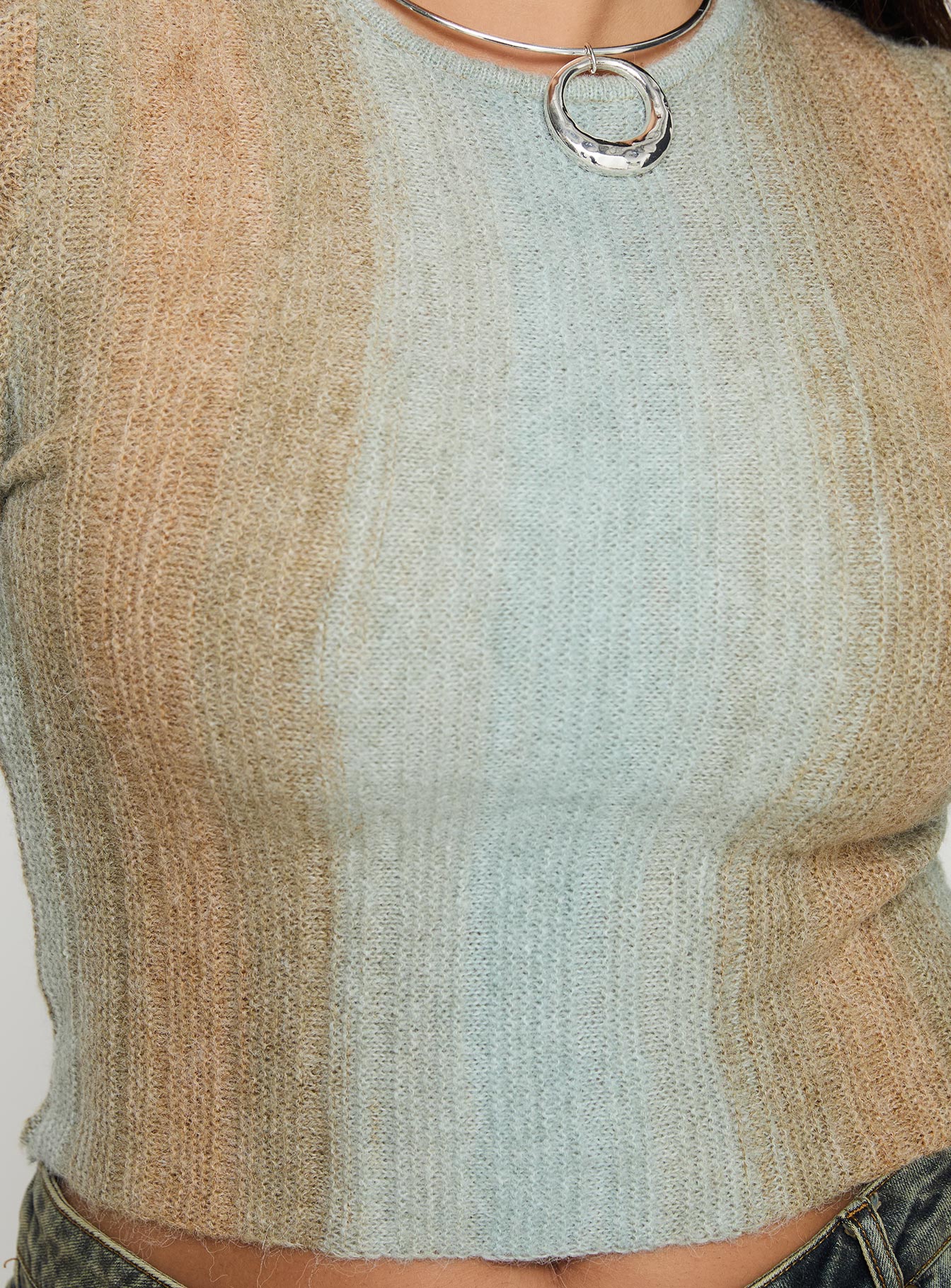 Cardenas Long Sleeve Top Green Curve、mySite、solidvoid