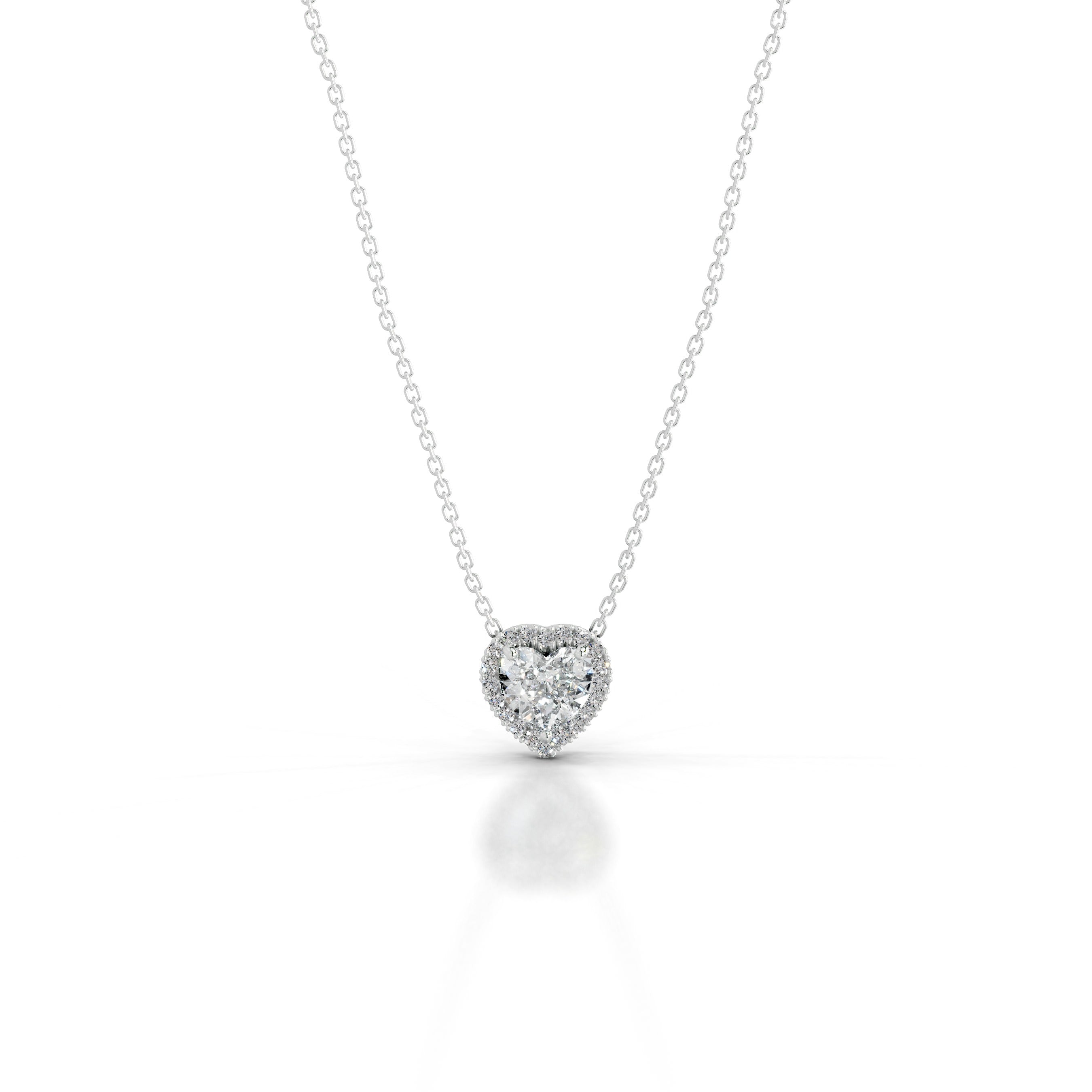 Manon Lab Grown Diamond Halo Pendant - 14K White Gold、mySite、hinf8tx79