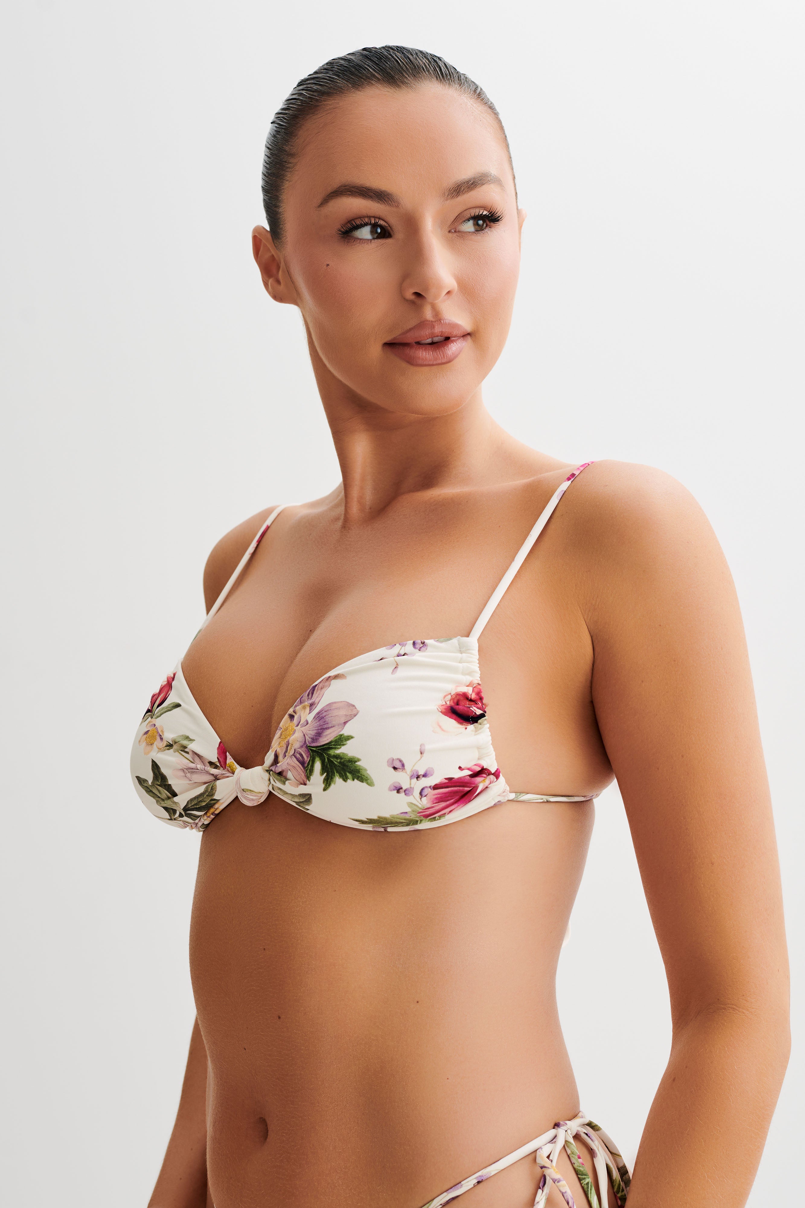 Rosmunda Ruched Bikini Top - Bella Rosa Print、mySite、solidvoid