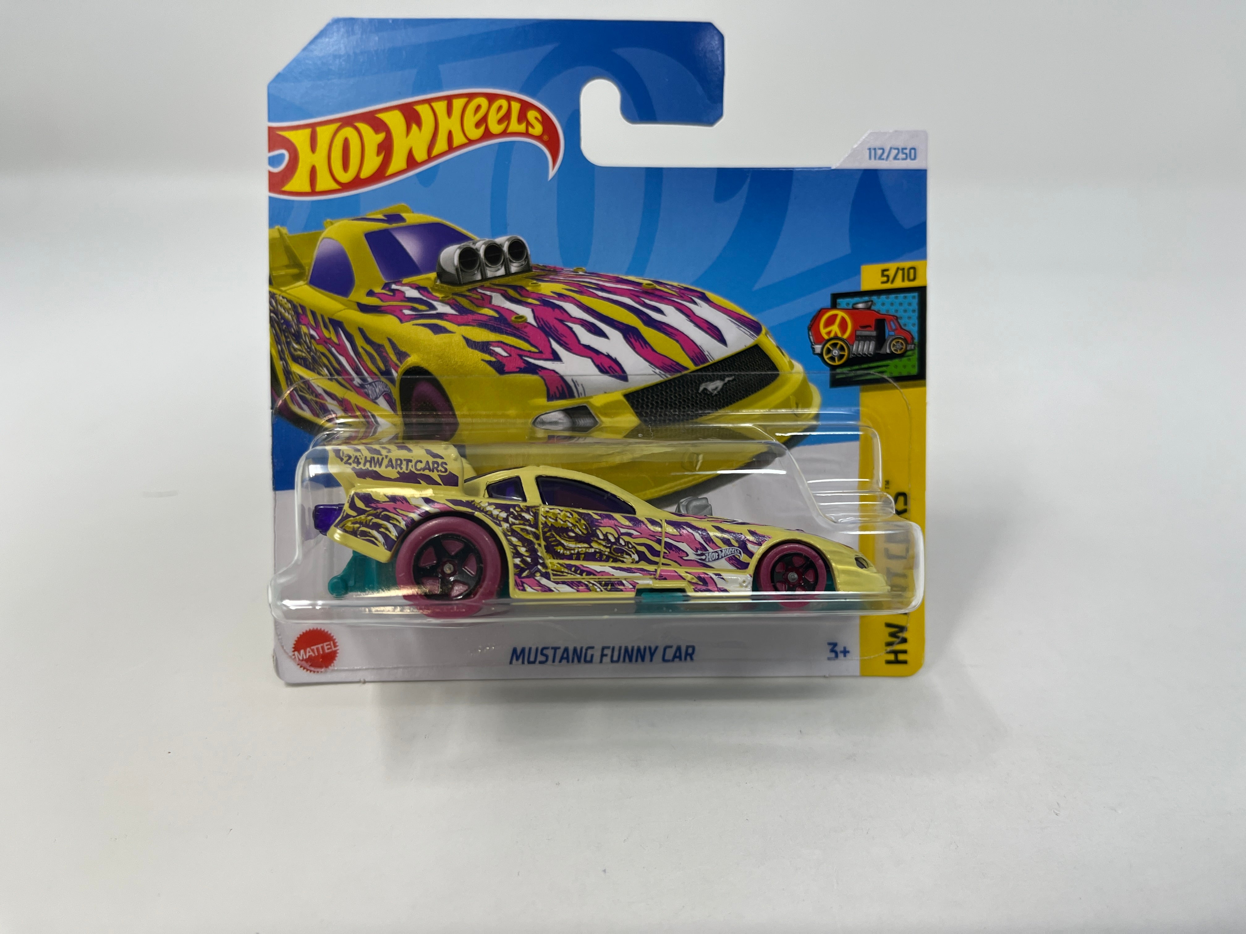 Mustang Funny Car #112 * Yellow * 2024 Hot Wheels SHORT CARD Case L、mySite、hgirdovlk