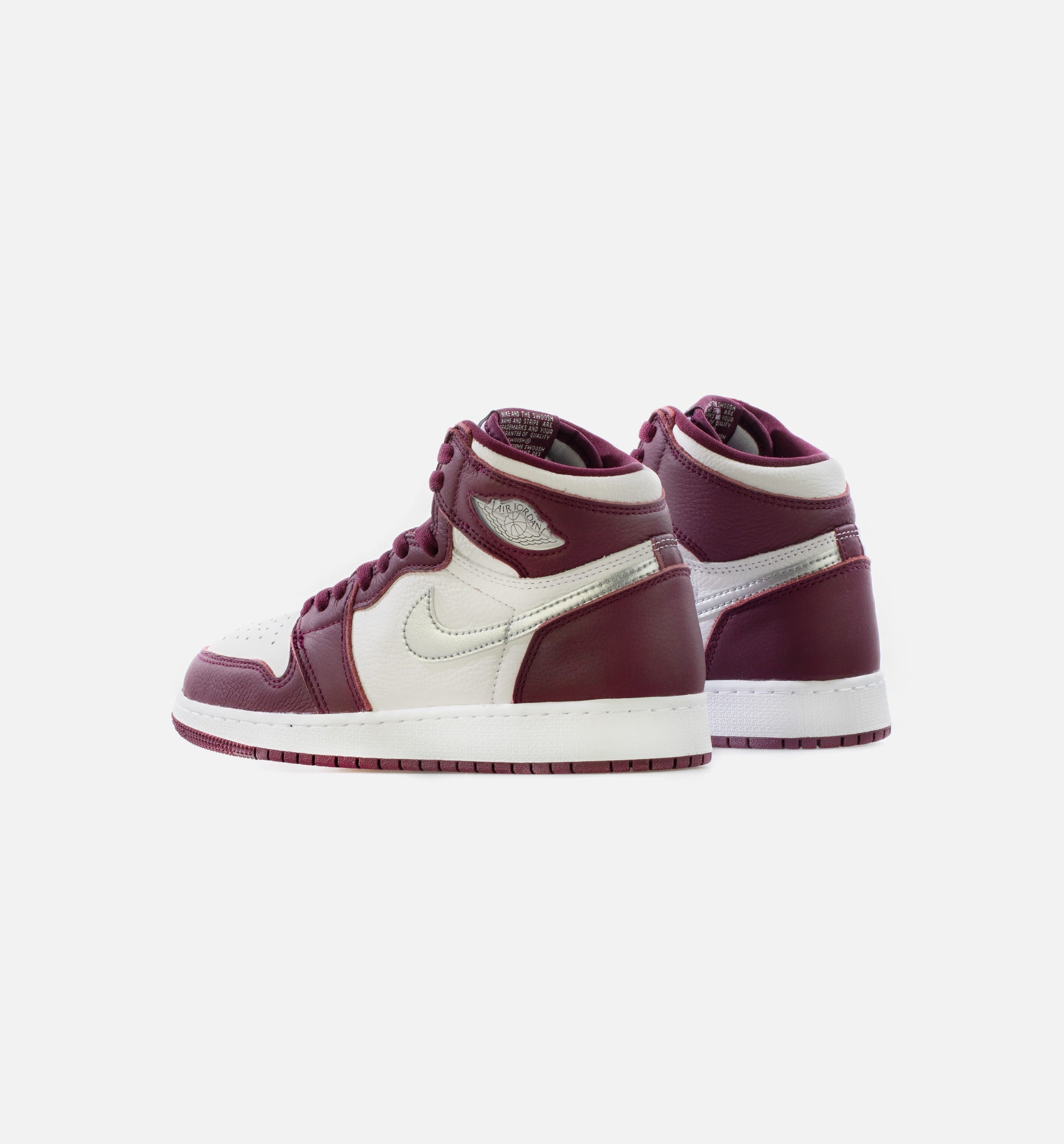 Air Jordan 1 Retro High OG Bordeaux Grade School Lifestyle Shoe - Bordeaux/White/Metallic Silver Limit One Per Customer、mySite、dreamappss