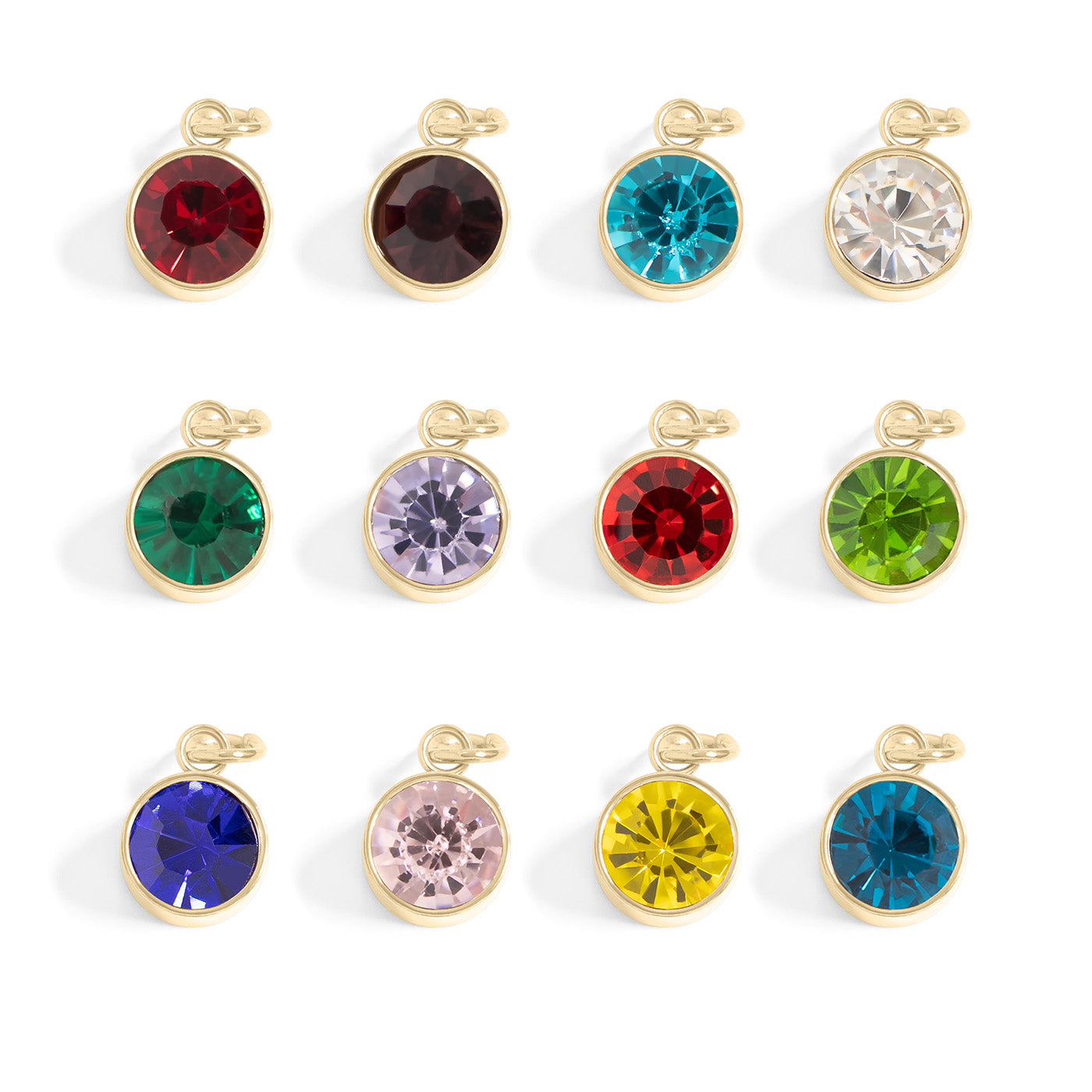 18K Gold PVD Stainless Steel Round Birthstone Charm 8mm / PDL0265、mySite、dreamappss