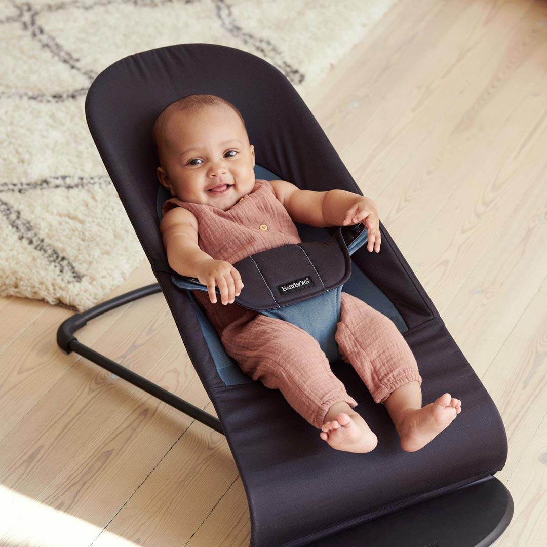  BabyBjorn Balance Soft Cotton Baby Bouncer - Black Frame - Black/Dark Grey、mySite、merchandisen