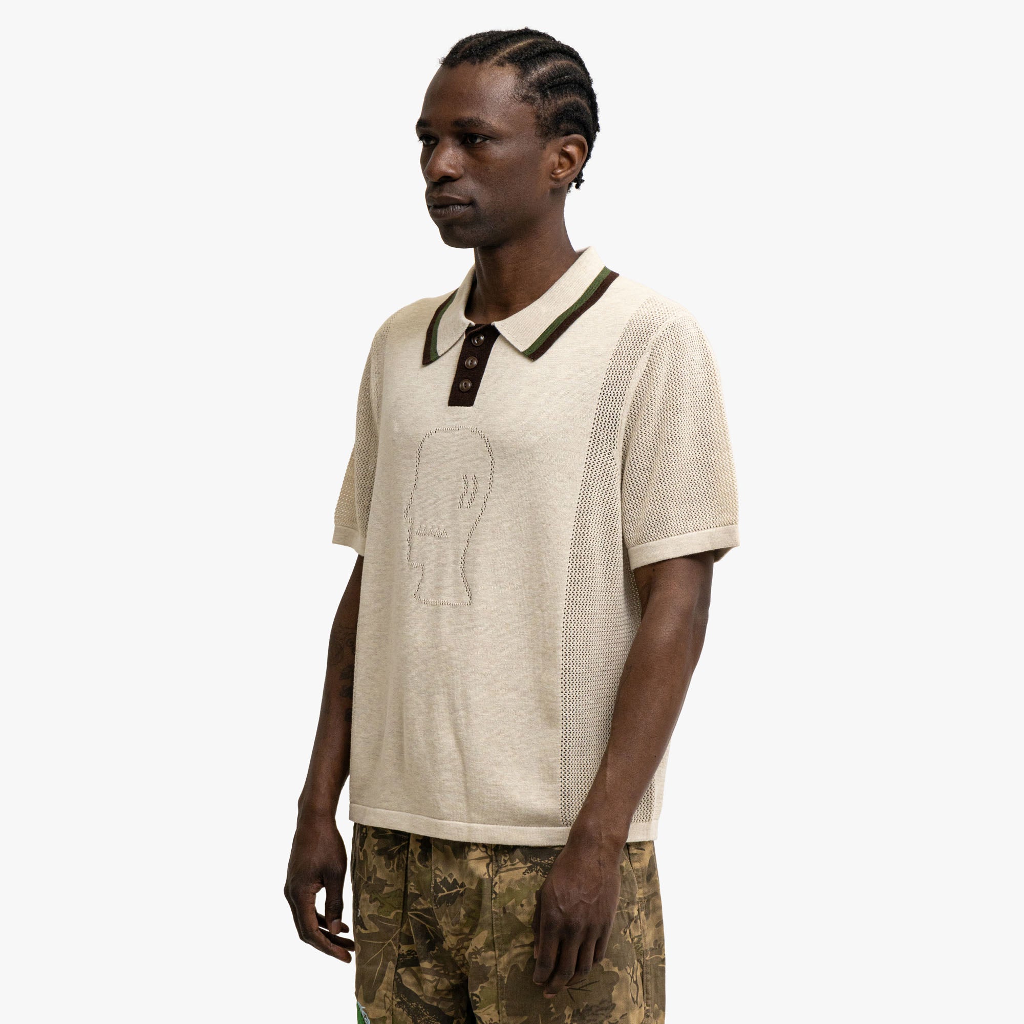  Brain Dead Logo Head Polo Natural、mySite、merchandisen