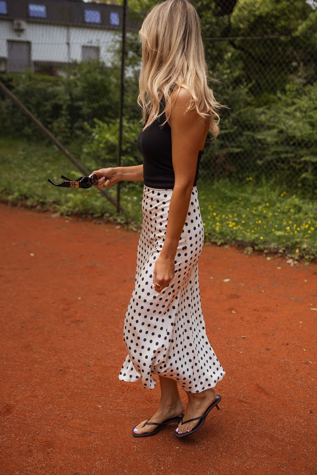 White pleated skirt