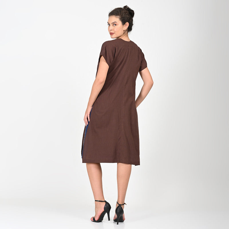 Cotton Solid Co Ord Set For Women | Overlay & Dress | Coffee Brown & Navy、mySite、camillekostekn