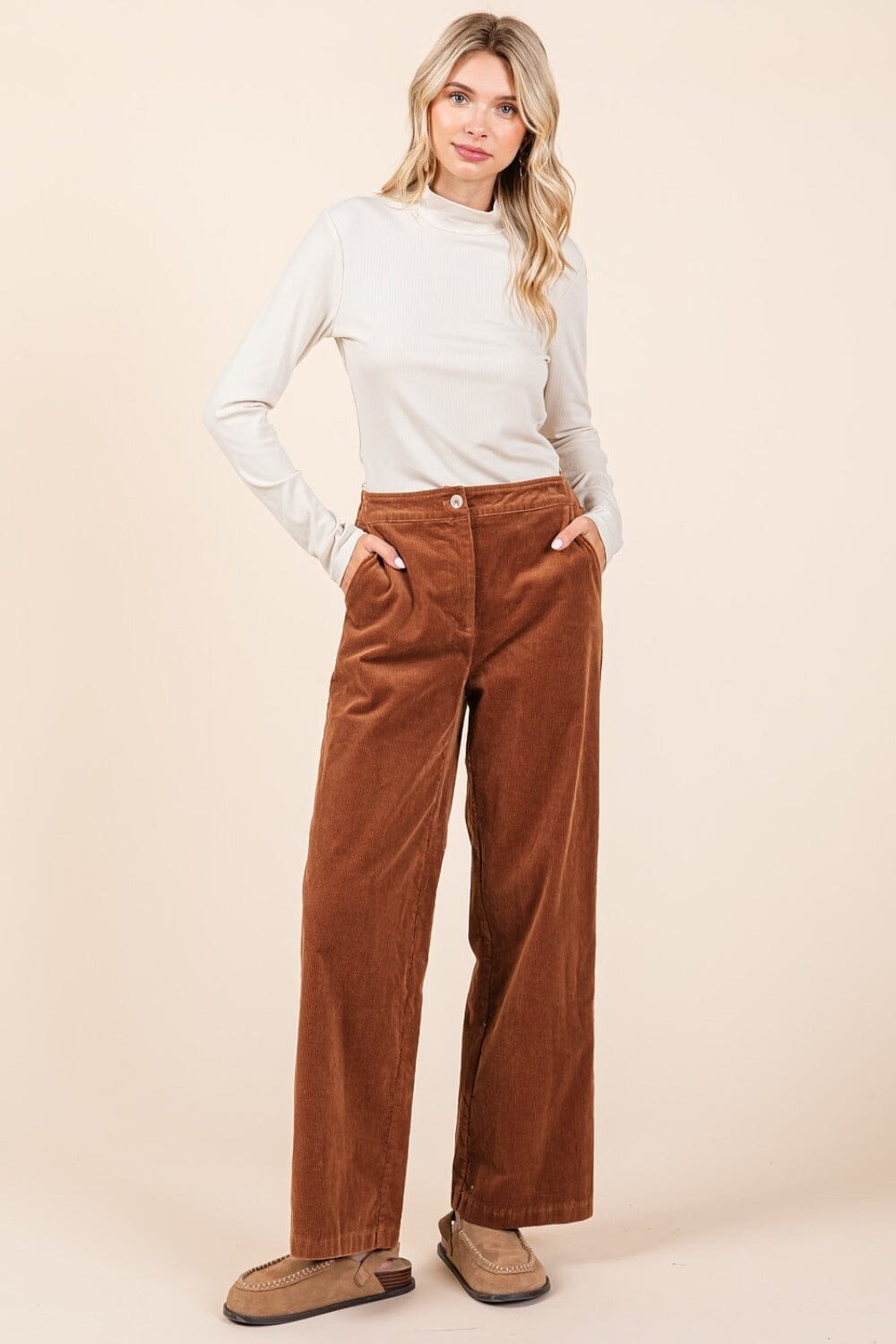 Mittoshop Corduroy Back Elastic Waist Pants、mySite、camillekostekn