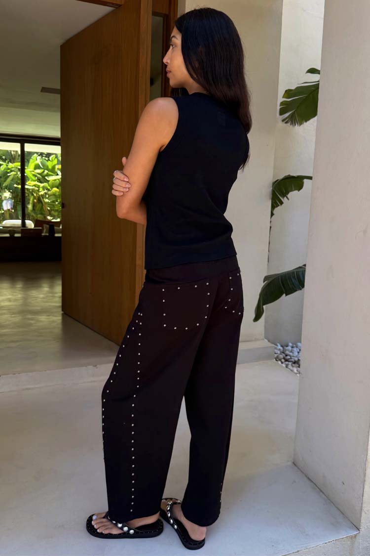 Black Studded Barrel Jeans、mySite、solidvoid