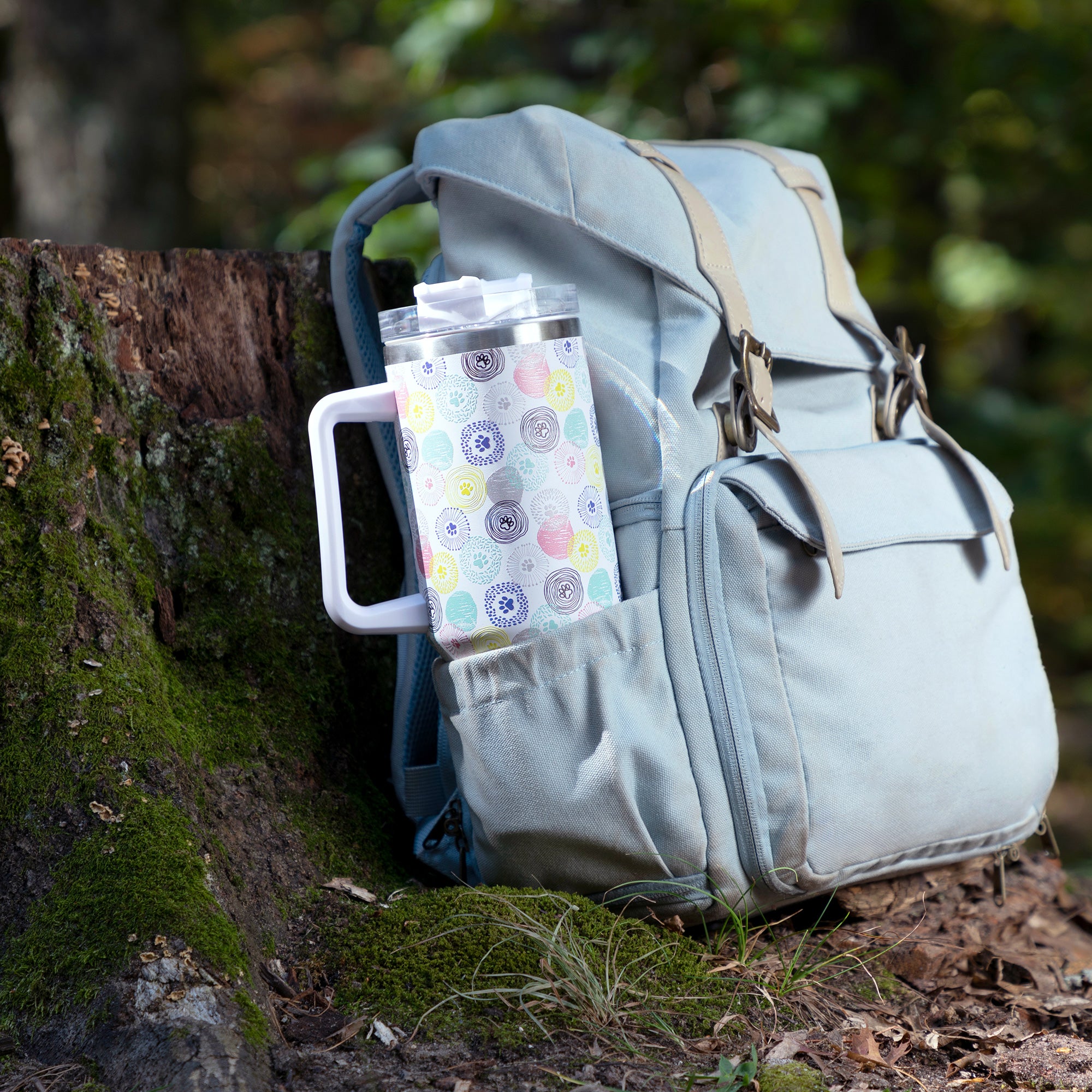 Paw Print Vacuum Sealed Stainless Steel Tumbler - 40 oz、mySite、camillekostekn