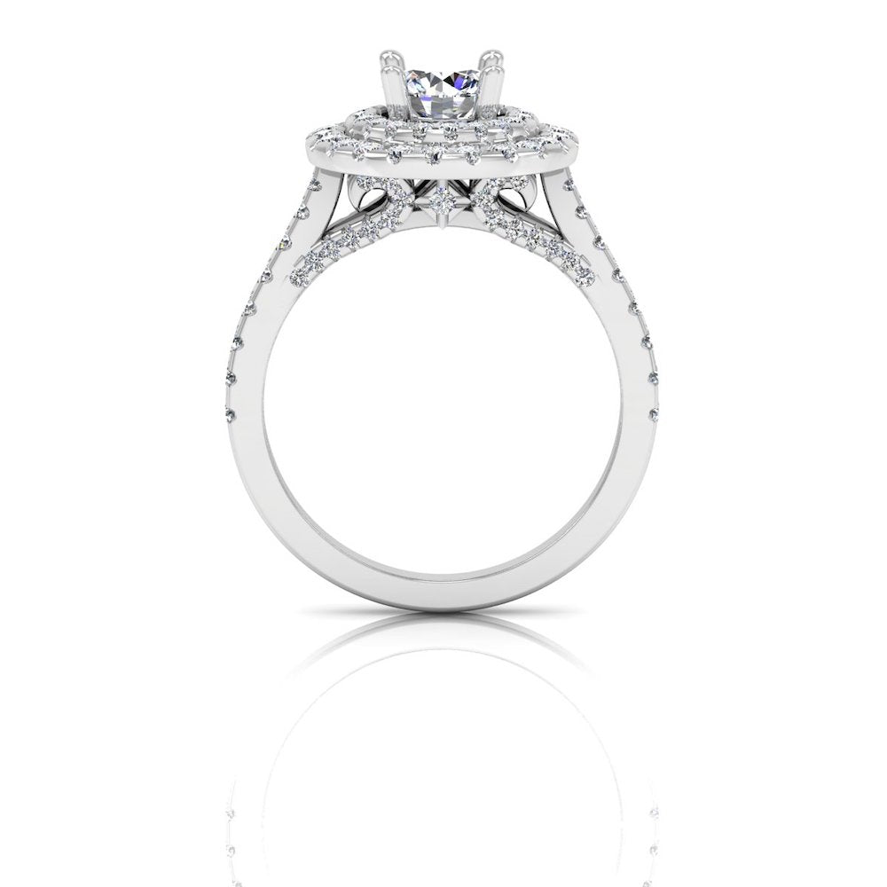 Hidden Halo Cathedral Brilliant Cut Moissanite Engagement Ring、mySite、hinf8tx79