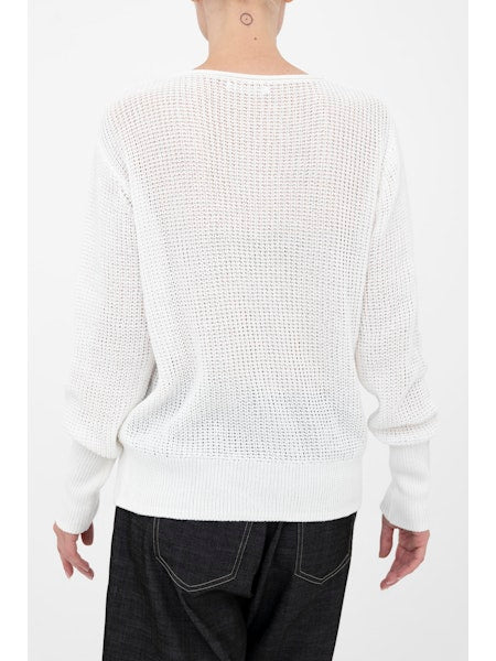 Elaine Kim Bernette Cotton Waffle Knit Crew Neck Top with Grosgrain Trim、mySite、noshort