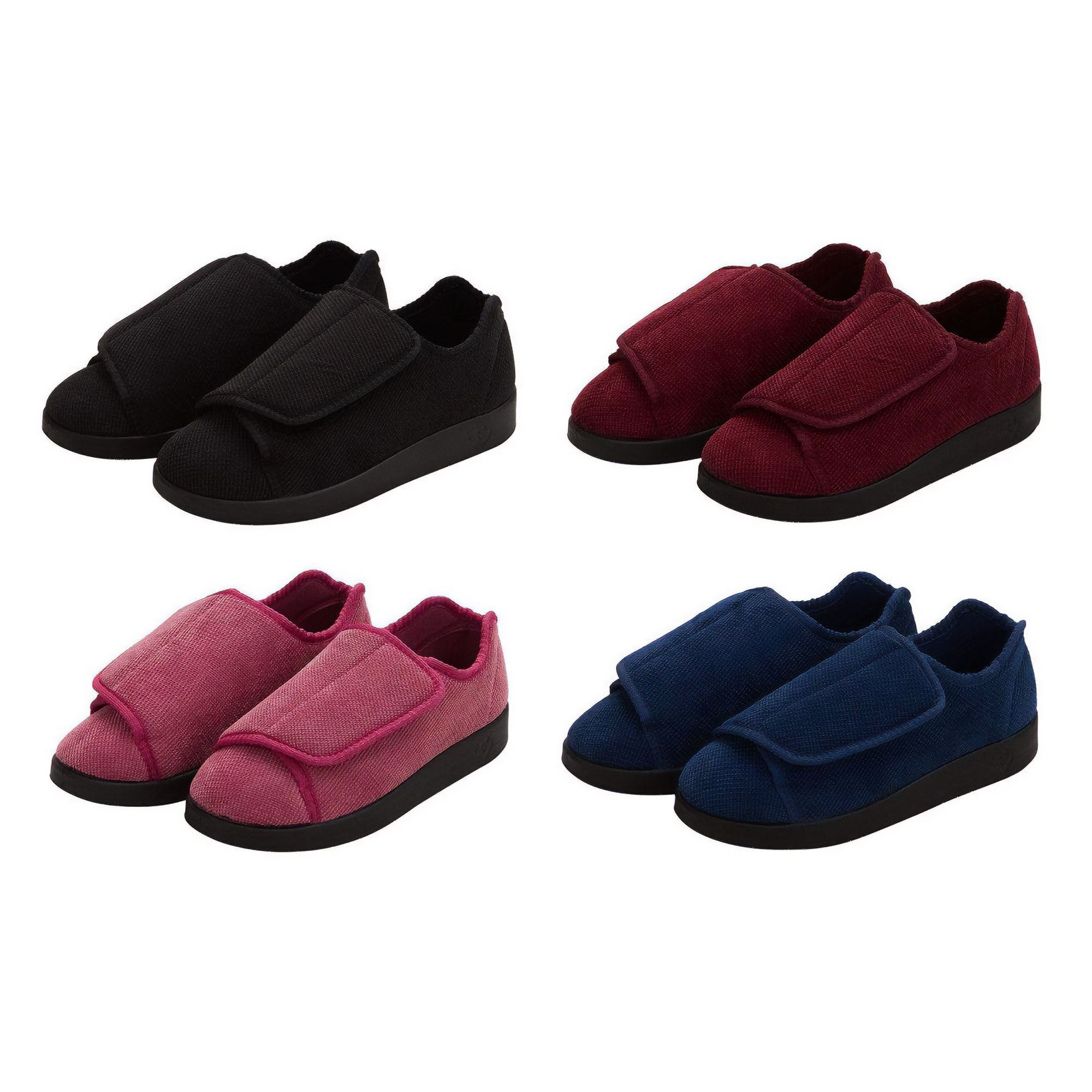 Women's Antimicrobial Extra Extra Wide Easy-Closure Slippers、mySite、camillekostekn