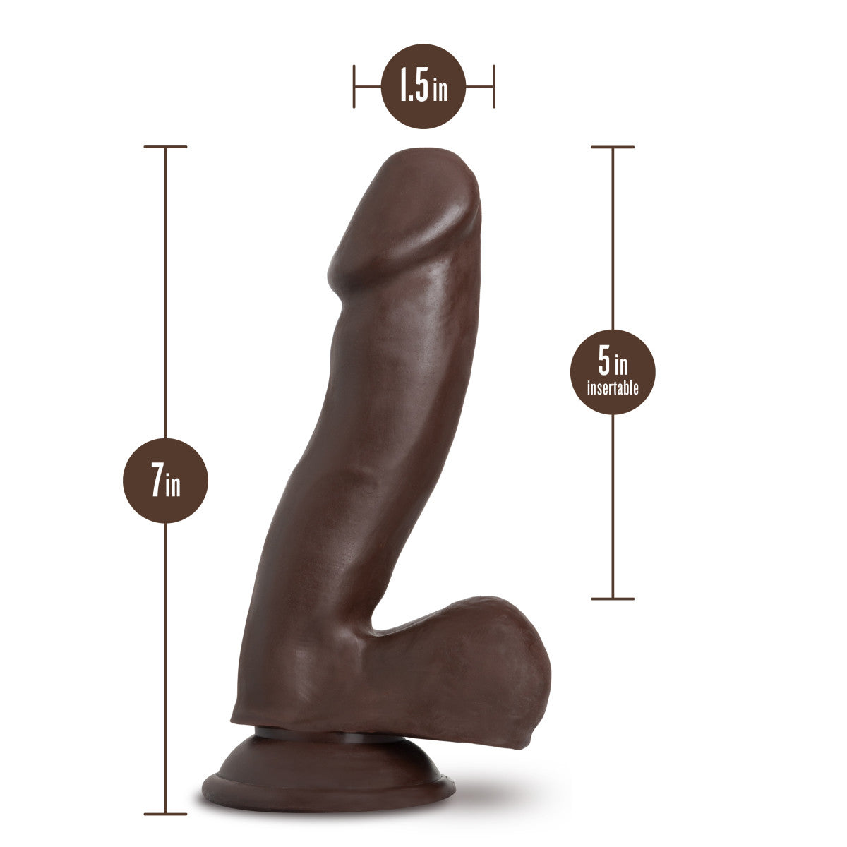 Au Naturel By Blush® | Troy Realistic Chocolate 6.5-Inch Long Dildo With Balls & Suction Cup Base、mySite、bottomscart