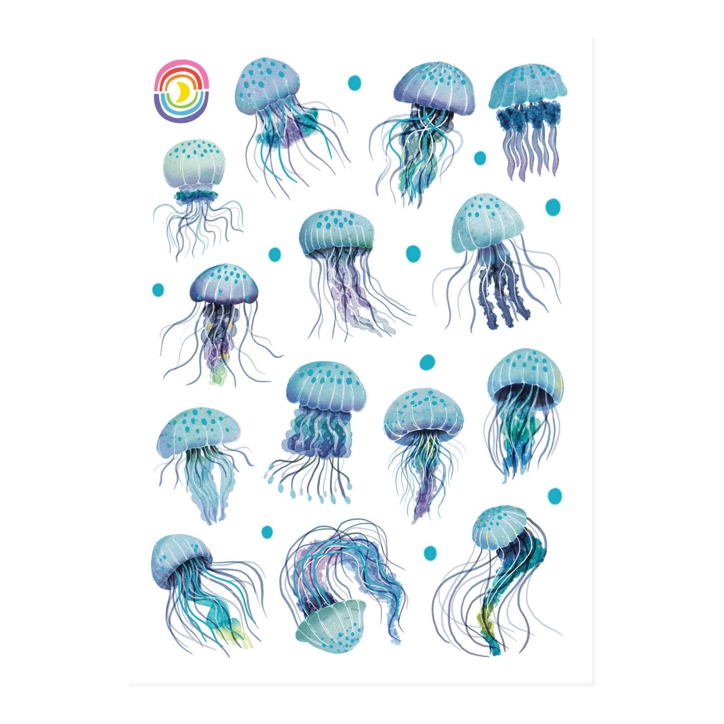  Jellyfish Ballet A6 Hologram Sticker Sheet、mySite、ghnorth