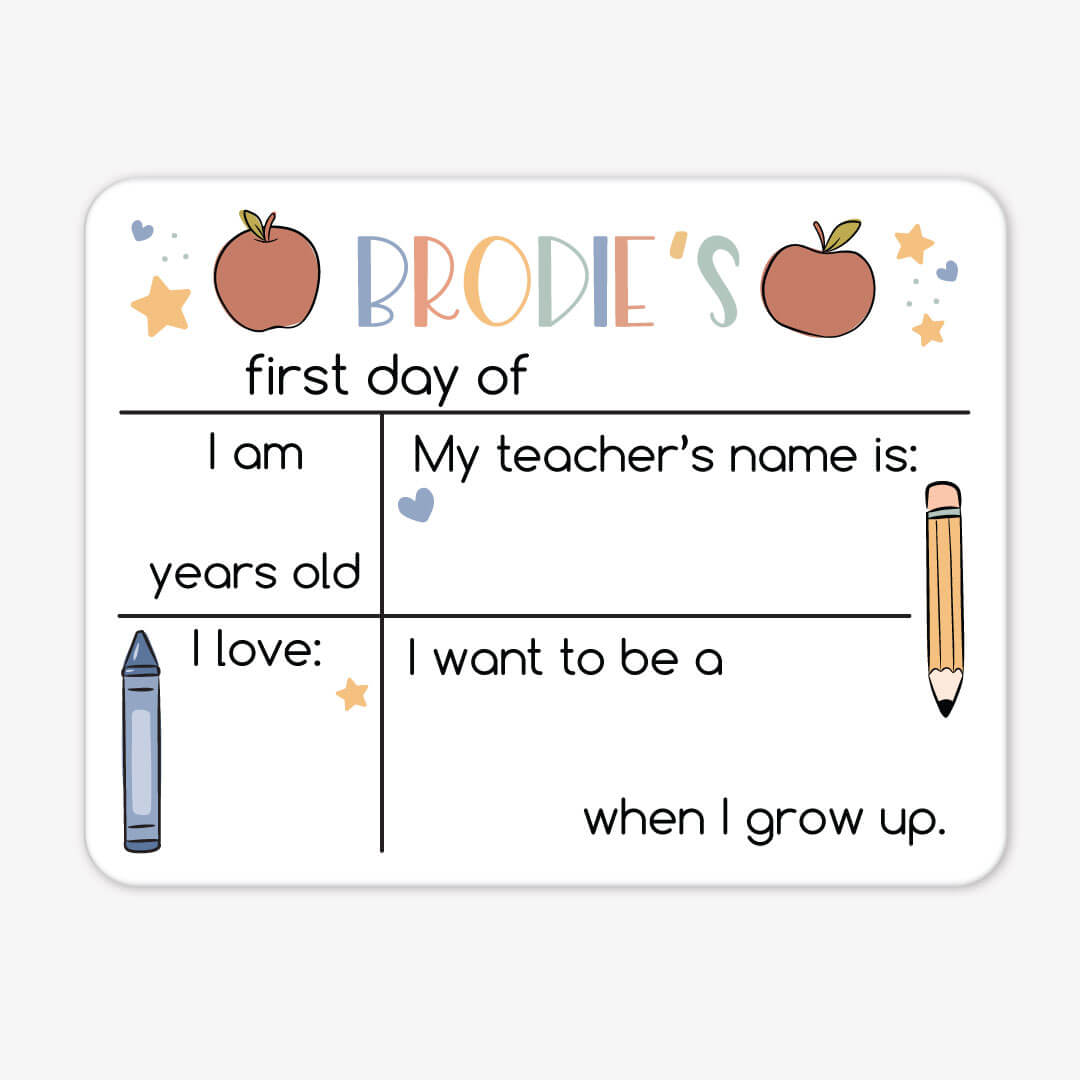 Kids Personalized Whiteboard | First Day Of - Apples、mySite、layawaytickets