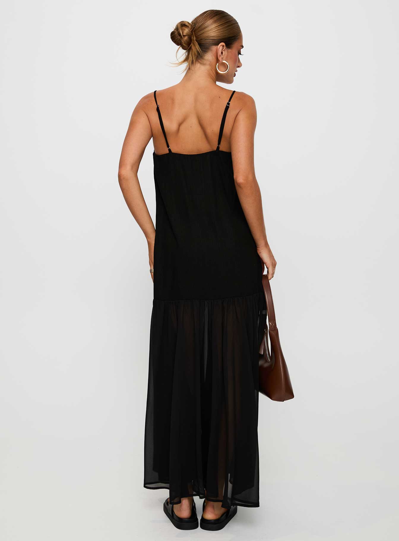 Iskra Drop Waist Maxi Dress Black、mySite、solidvoid