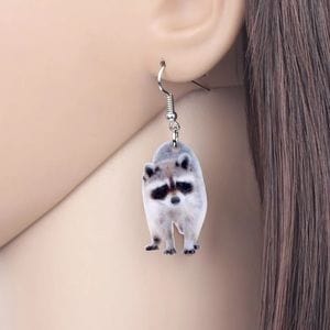 Acrylic Animal Earrings Raccoon Gator Skunk Hedgehog Jaguar、mySite、g9winljtr