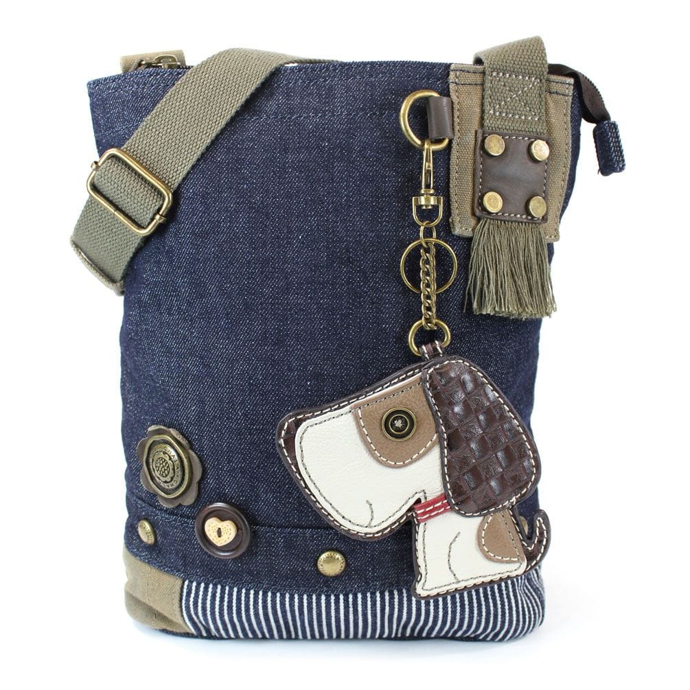 PATCH CROSSBODY BAG with Choice of Keychains, Toffy Dog Charm by Chala、mySite、g9winljtr