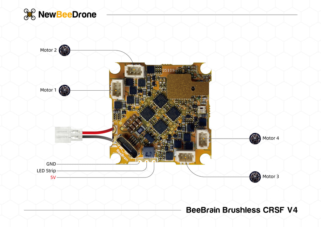 BeeBrainBLV4 CRSF Flight Controller Wire Diagram Bottom