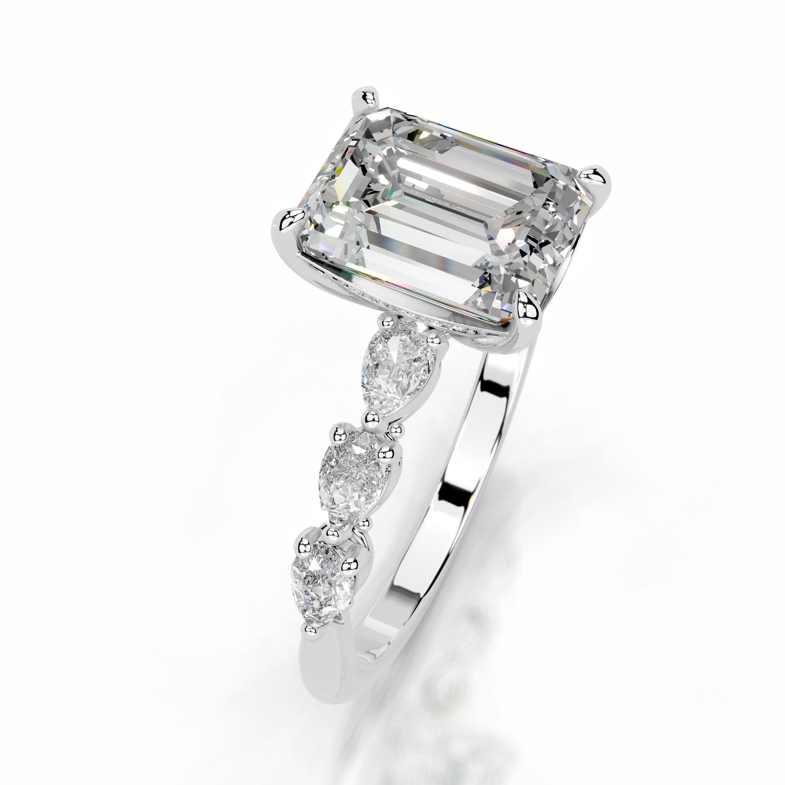 Alinta Moissanite & Diamond Ring - 14K White Gold、mySite、hinf8tx79