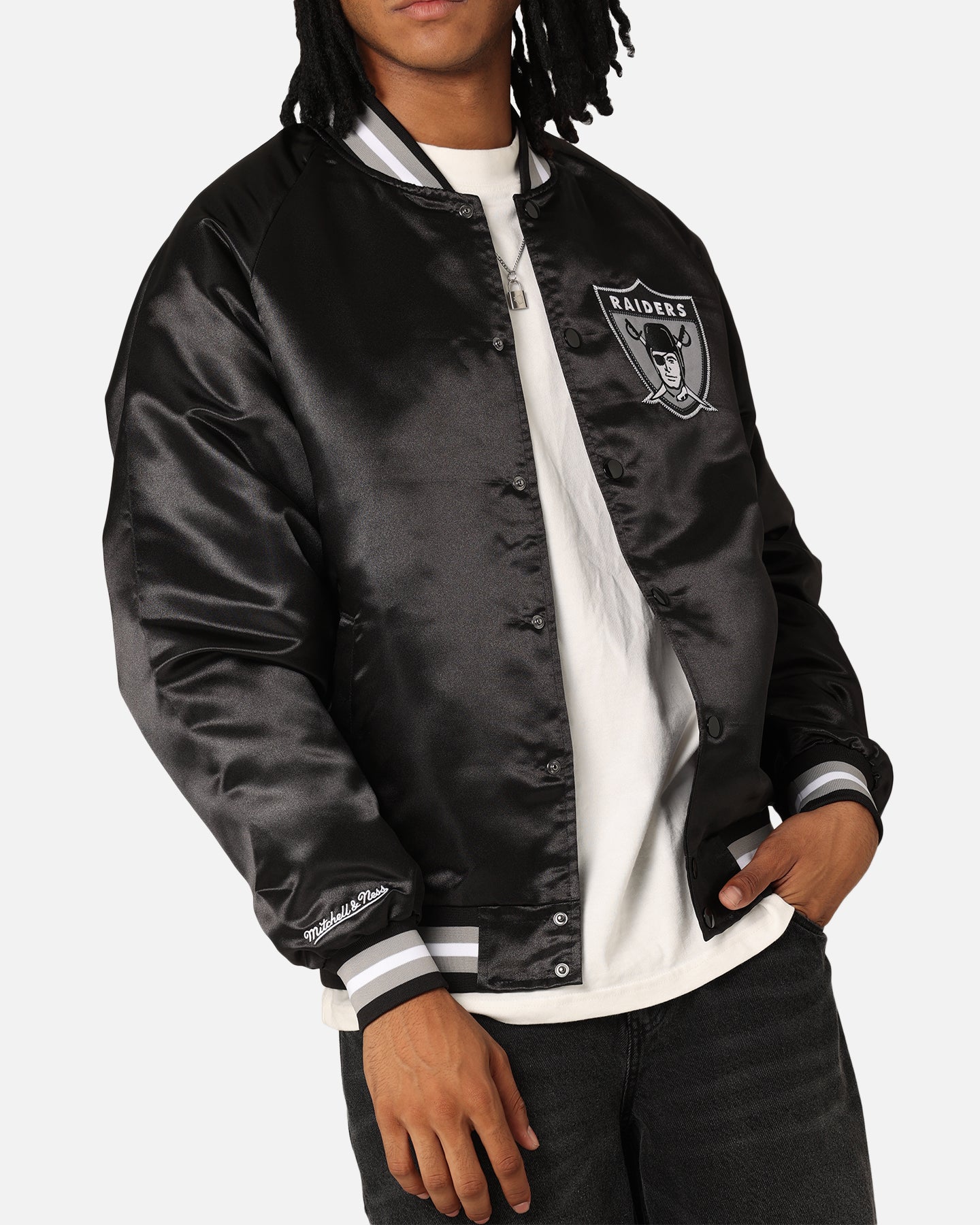 Mitchell & Ness Las Vegas Raiders Lightweight Satin Jacket Black、mySite、zt4zffjzw