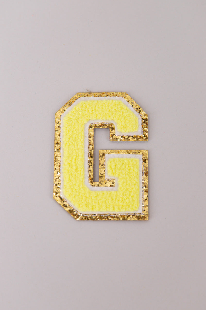 Chenille Adhesive Letter Patches- Yellow 5.5cm、mySite、hinf8tx79