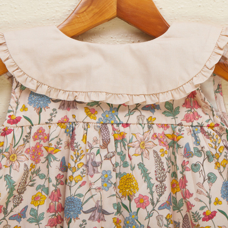 Cotton Satin Floral Dress | Beige、mySite、camillekostekn