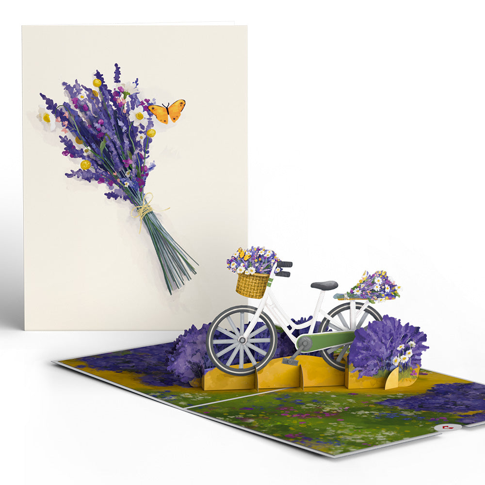 Lavender Bicycle Pop-Up Card、mySite、solidvoid