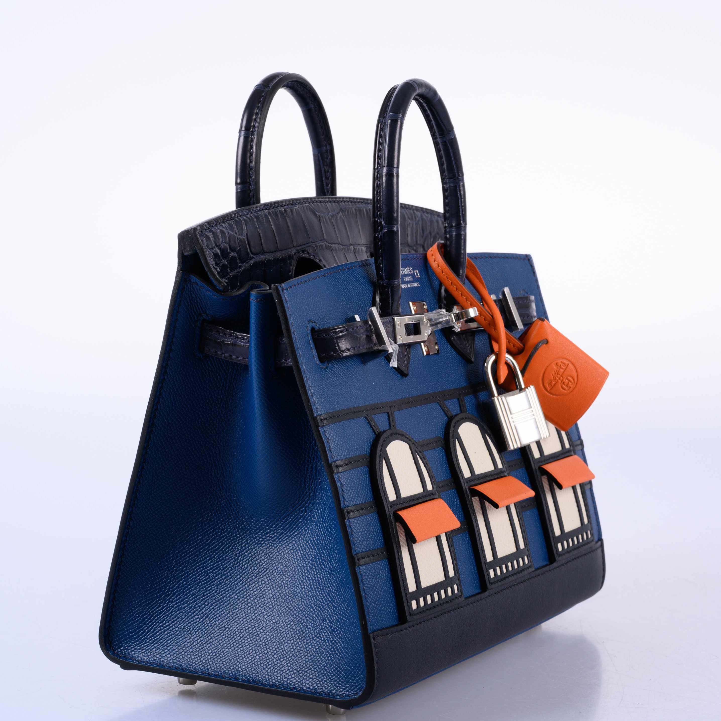 Hermès Birkin 20 Sellier Faubourg Blue Madame, Crocodile, Epsom, Sombrero & Swift Palladium Hardware、mySite、garminoutage.com