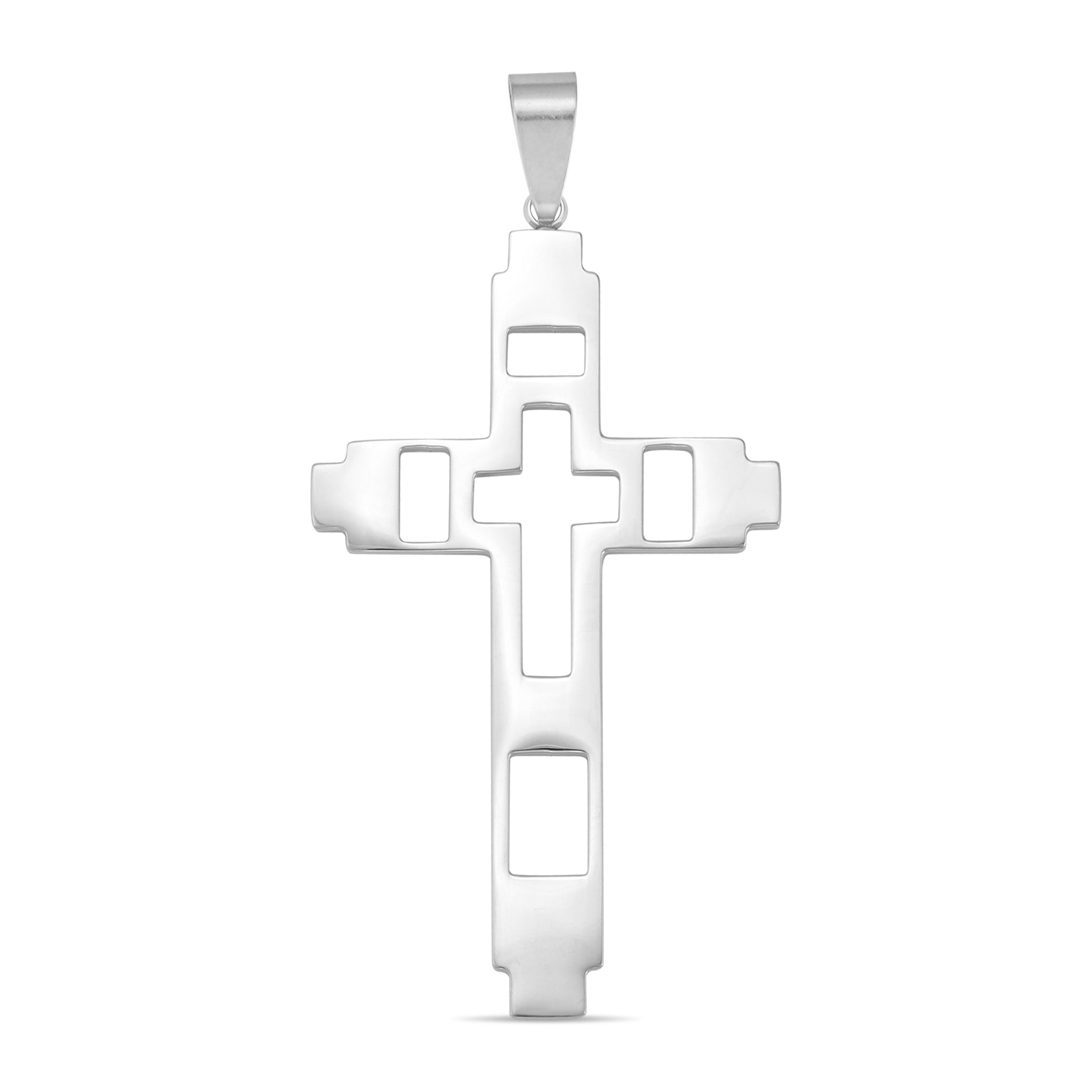 Large Cutout Cross Stainless Steel Pendant / PDL9005、mySite、dreamappss