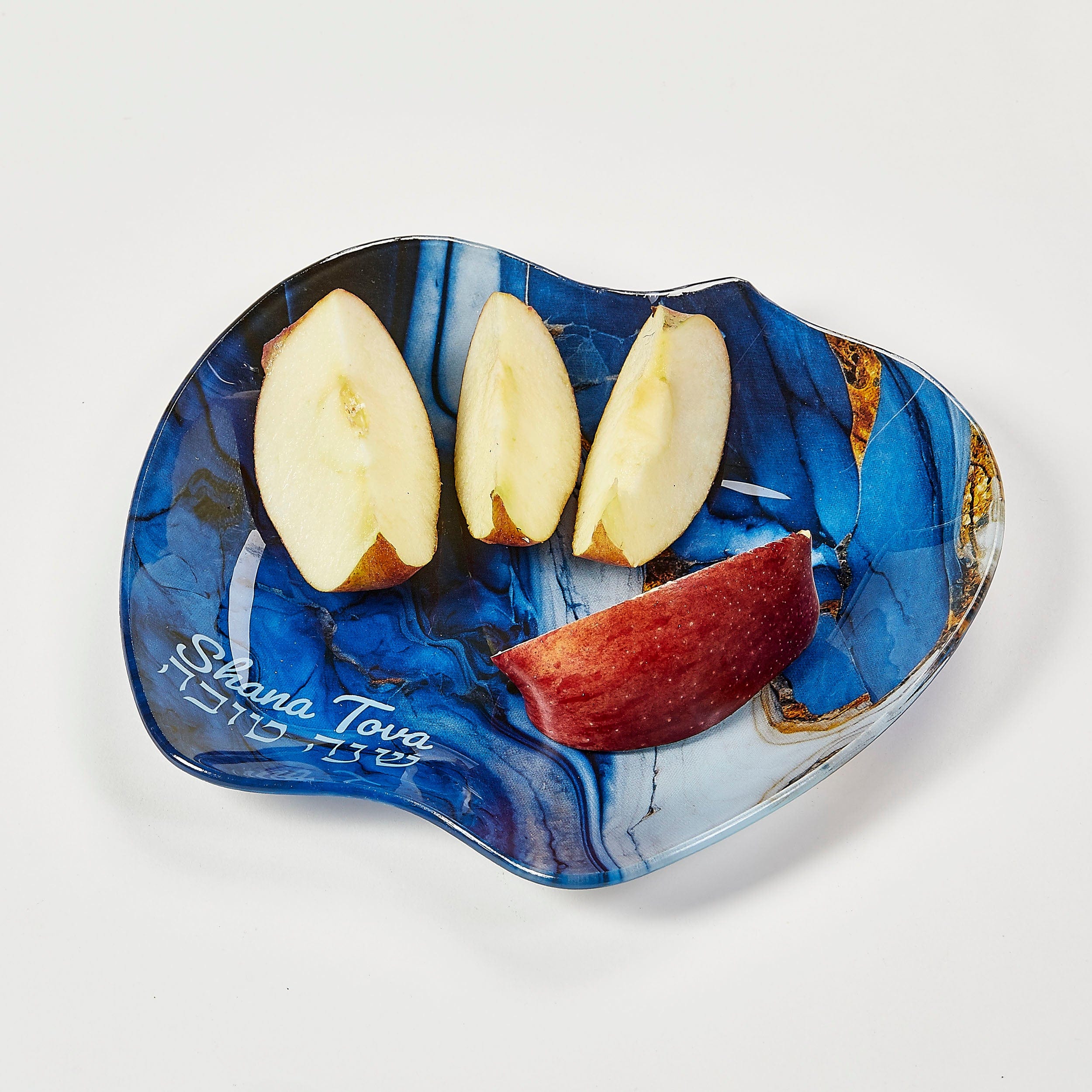 Blue Marble Shana Tova Apple Plate、mySite、topwebapps